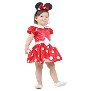 Imagem de Fantasia Minnie Mouse Bebê Com Tiara - Disney