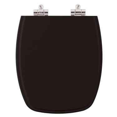 Imagem de Assento Sanitário Poliester Soft Close Primula Plus Preto para vaso Fiori