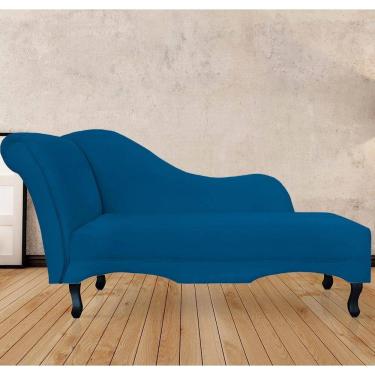 Imagem de Recamier Divã Sofá Olivia Psicologia Consultório Suede Azul Royal - LM DECOR