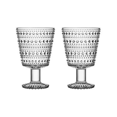 Imagem de Conjunto de 2 pares de vidro universal iittala 1051133 cálice Kastehelmi conjunto de 2, transparente, diâmetro aproximado 1,25 x altura 13,01 polegadas (85 x 130 mm)