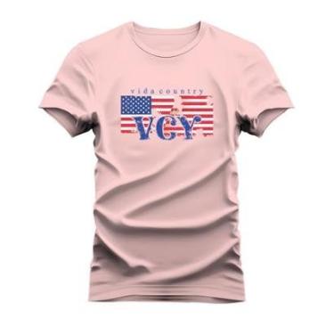 Imagem de Camiseta Plus Size Estampada Unissex Algodão Confortável USA Vida Country-Unissex