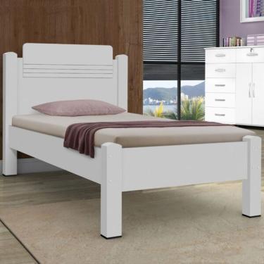 Imagem de Cama De Solteiro Paris 100% Mdf 258201 Branco - Gabrielli Móv