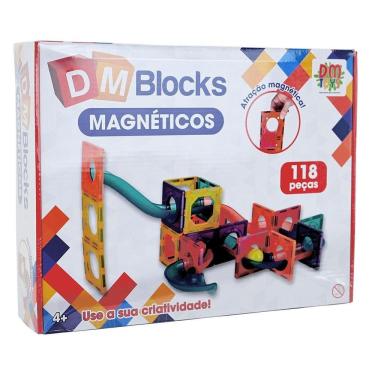 Imagem de Blocos De Montar Magnético 118 Peças Dm Toys - Dmt6766