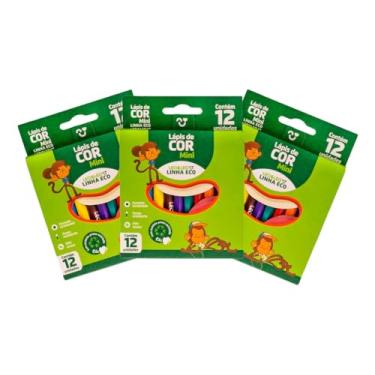 Imagem de Lápis De Cor Mini 12 Cores Kit Com 12 Caixas de cor Leo&leo Colorido