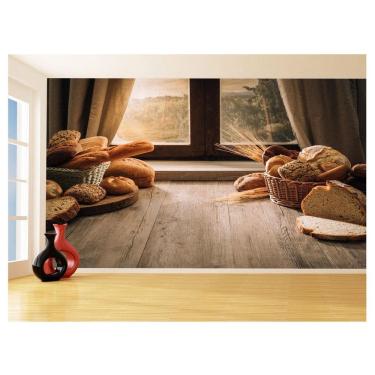 Imagem de Papel De Parede 3D Alimentos Pão Pães Padaria 3,5M Al248