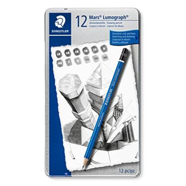 Imagem de Estojo Lápis Grafite de Desenho, Staedtler, Lumograph, 100 G12 12, 6B-4H, 12 Unidades