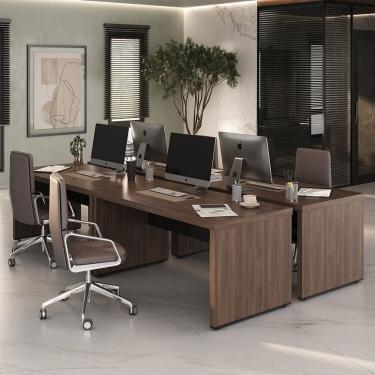 Imagem de Conjunto Executivo 4 Mesas Tamburato 1600 Charuto /Preto