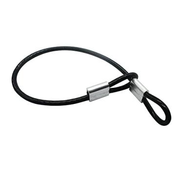Imagem de Floyutin 10 cabos de aço inoxidável revestidos de vinil de 30,5 cm de 2 mm com laços de corda de fio curto cordão de segurança para portões externos, preto (2 mm x 30 cm)