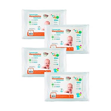 Imagem de Kit 4 Travesseiros Nasa Viscoelástico Fibrasca Anti Sufocante Antiácaro Z4791