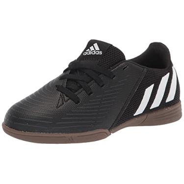 Imagem de adidas Sapato de futebol unissex Edge.4 para sala interna, Núcleo preto/branco/vermelho vívido, 2.5 Little Kid