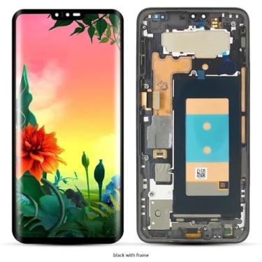 Imagem de bingyening Digitalizador de tela sensível ao toque original AMOLED de 6,4 polegadas para LG V50 ThinQ 5G LCD V500 V500N V500EM para LG V50 LCD (moldura preta)