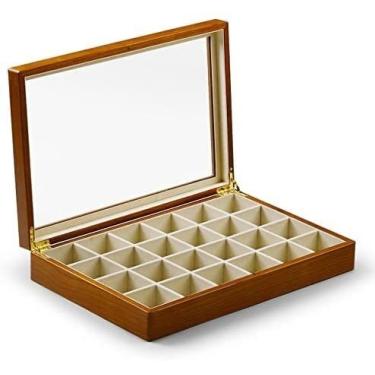 Imagem de Organizador de joias Caixa de joias Caixa de joias de madeira maciça Caixa de armazenamento de joias multifuncional Colar de joias Pingente Anel Armazenamento Caixa de exibição Estojo de joias Estojo