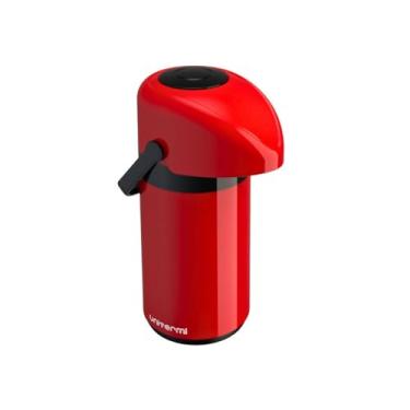 Imagem de Garrafa Térmica Para Café Verona 0,6 ou 1 ou 1,8 Litros Unitermi Aço Inox Chá Leite Água Quente Fria Qualidade Premium (Vermelho, 600 ml)