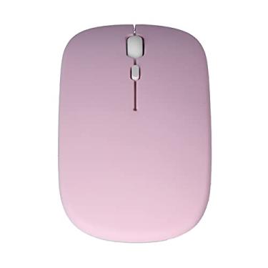 Imagem de Mouse de Computador Sem Fio, Mouse Sem Fio Silencioso Recarregável Ergonômico 2.4G de Modo Duplo para Laptop (Rosa)