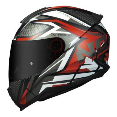 Imagem de Capacete Norisk Razor Sharp Preto Cinza e Vermelho, 62