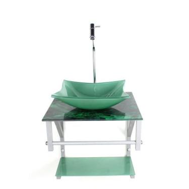 Imagem de Gabinete de vidro 40cm cuba quadrada ac slim cores variadas - Ekasa, M