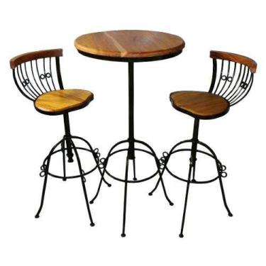 Imagem de Jogo De Mesa Bistrô Com 2 Banquetas Giratórias - Cód 1379 - Barrocarte