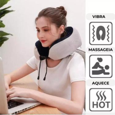 Imagem de Travesseiro De Pescoço Massageador Recarregável Lombar Costa - Bul ele