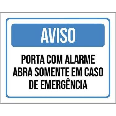 Imagem de Kit 10 Placa Porta Alarme Abre Somente Emergência 36X46 - Sinalizo