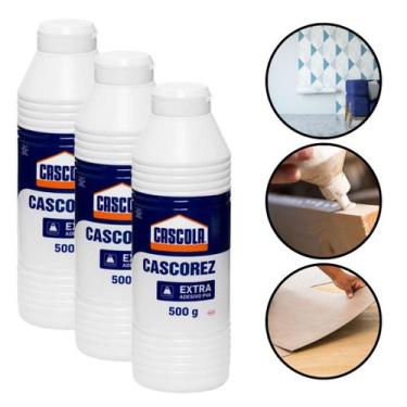 Imagem de Cola Branca 500g Cascorez Extra Adesivo Pva Kit 3und - cascola