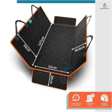 Imagem de Kit Capa Pet Protetora De Banco Traseiro Laranja E Cinto De - Duke & d