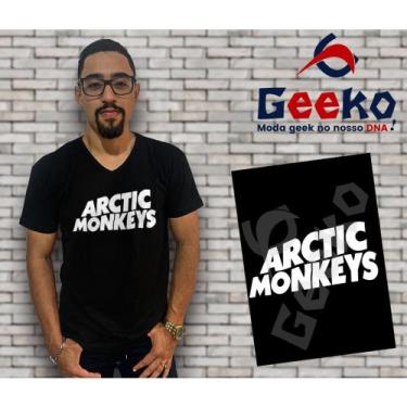 Imagem de Camiseta Arctic Monkeys Indie Alternativo Rock Geeko, Preto gola v, M