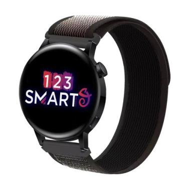 Imagem de Pulseira Nylon Nova para GT2 42mm e GT3 42mm - Preto com Branco - 123S