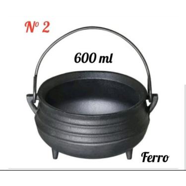 Imagem de Caldeirão Panela Tripé Ferro Sem Tampa 600 ml Para Servir Porção Indiv