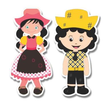 Imagem de Kit 2 Placas Festa Junina Caipiras Menina Menino - Art Print