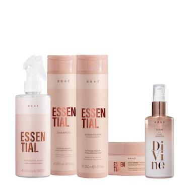 Imagem de Kit Braé Essential Shampoo Condicionador Hair Spray Máscara e Divine P