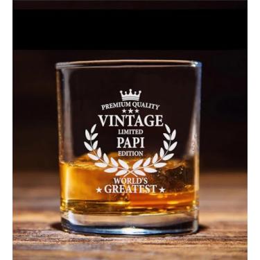 Imagem de HKDesignGift Copo de uísque vintage World's Greatest Papi gravado - presente para bebedor de uísque - presente de aniversário para papi - Best Papi Ever - presente para o dia dos pais