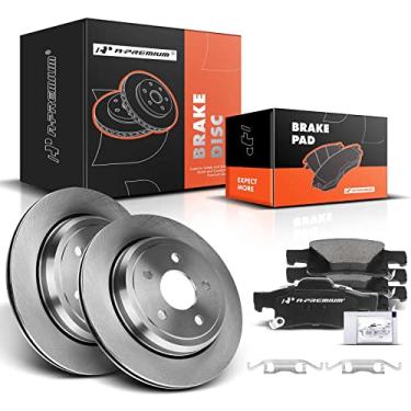 Imagem de A-Premium Rotores de freio a disco ventilados traseiros de 12,99 polegadas (330 mm) + kit de pastilhas de cerâmica compatível com modelos Dodge e Jeep - Durango 2011-2023, Grand Cherokee 2011-2021,
