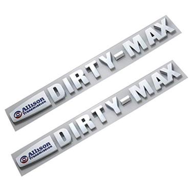 Imagem de Conjunto de 2 pares de emblemas de caminhão Allison Transmission DIRTYMAX Duramax substituição para Chevrolet Silverado 2500 HD 3500 HD (cromo/azul)