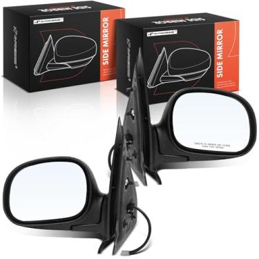 Imagem de A-Premium Par (2) espelhos retrovisores elétricos do lado do motorista e do passageiro - compatível com Ford Expedition 1998 1999 2000 2001 2002 - Não aquecido, dobrável manual, retrovisor externo