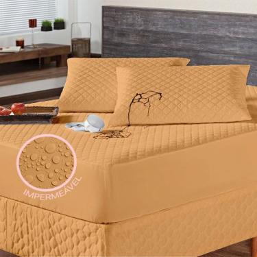 Imagem de Kit Capa Impermeável para Colchão Casal Padrão + 02 Protetor Impermeáv