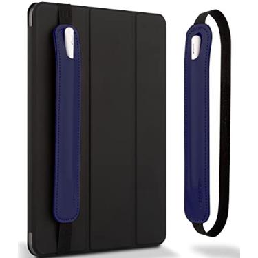 Imagem de Goospery Porta-lápis compatível com Apple Pencil (1ª e 2ª geração) capa de couro PU bolsa acessórios de bolso elástico para iPad 8ª 7ª Mini 5ª/notebook/tablets - azul escuro