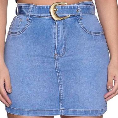 Imagem de Saia jeans feminina premium com cinto snow power - SSJEANS, 44
