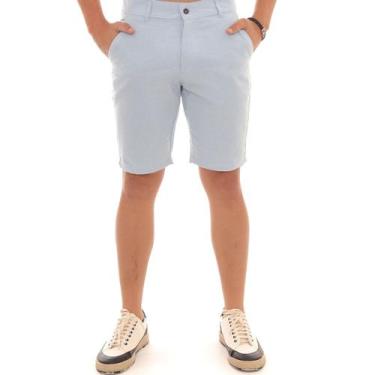 Imagem de Bermuda Esporte Fino Masculina Alfaiataria - FUSION MODAS, Azul claro,
