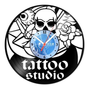 Imagem de Relógio De Parede Disco Vinil Profissões - Tattoo Studio - VPR-084 - M