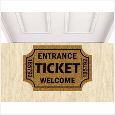 Imagem de Tapete ticket formato medida porta ouro - ZAP TAPETES