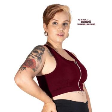 Imagem de Top Com Ziper E Bojo  Removível Plus Size Conforto Garantido pela Wolf