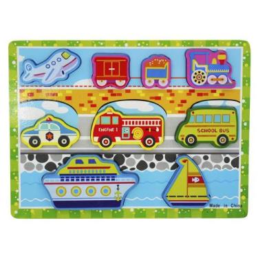 Imagem de Brinquedo didático de madeira transportes coloridos - DM BRASIL, B