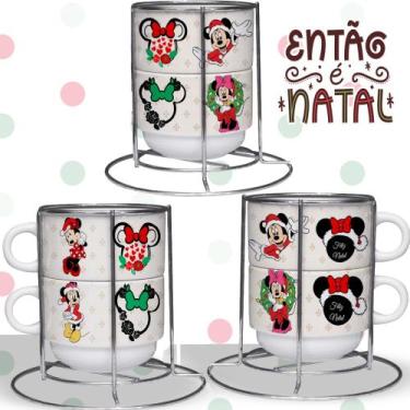Imagem de Kit com 2 Xícaras com Suporte - Mickey e Minnie Então e Natal - Jlssub
