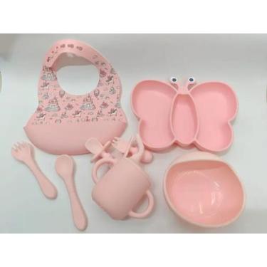 Imagem de Kit de Alimentação Infantil Formato de Borboleta 8 Peças - SE507-Bubul