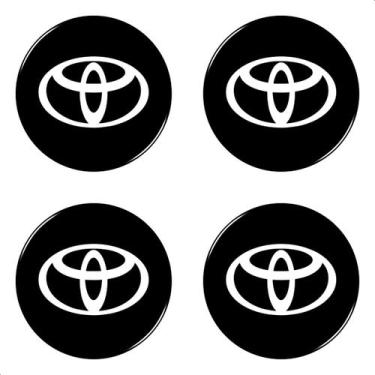 Imagem de Kit 4 Emblema Adesivo Resinado Calota Toyota  48mm - GID