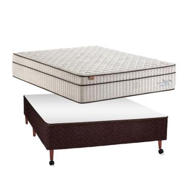 Imagem de Conjunto King Koil Sky Plush Box Castor Marrom Casal 138x188x80cm