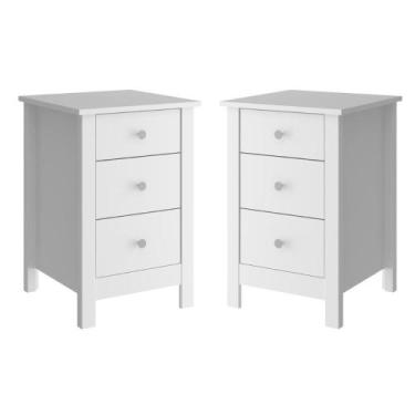 Imagem de Mesa de Cabeceira Ditália Conjunto com 2 un. DM-113 Branco c