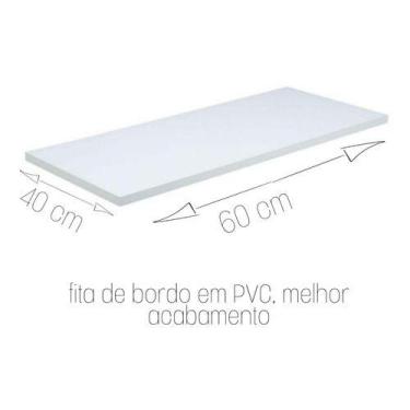 Imagem de Prateleira em Mdf Branca de Parede 60x40  Com Suporte - PRATELEIRA.COM