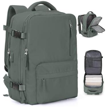 Imagem de Mochila VGCUB Carry on, 40L, carregamento USB, verde oliva