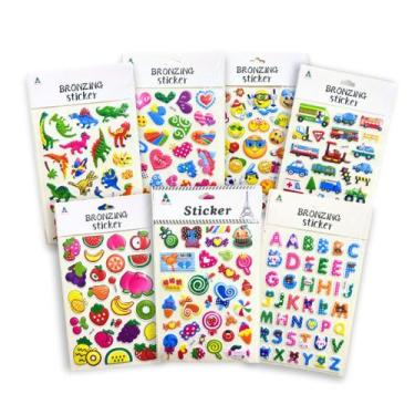 Imagem de Kit 10 Cartelas de Adesivos Infantis Stickers 3D Sortidos - Frank Impo